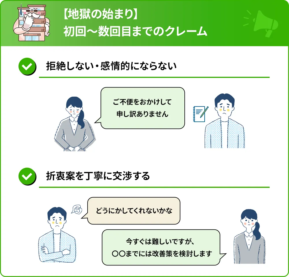 【地獄の始まり】初回～数回目までのクレーム